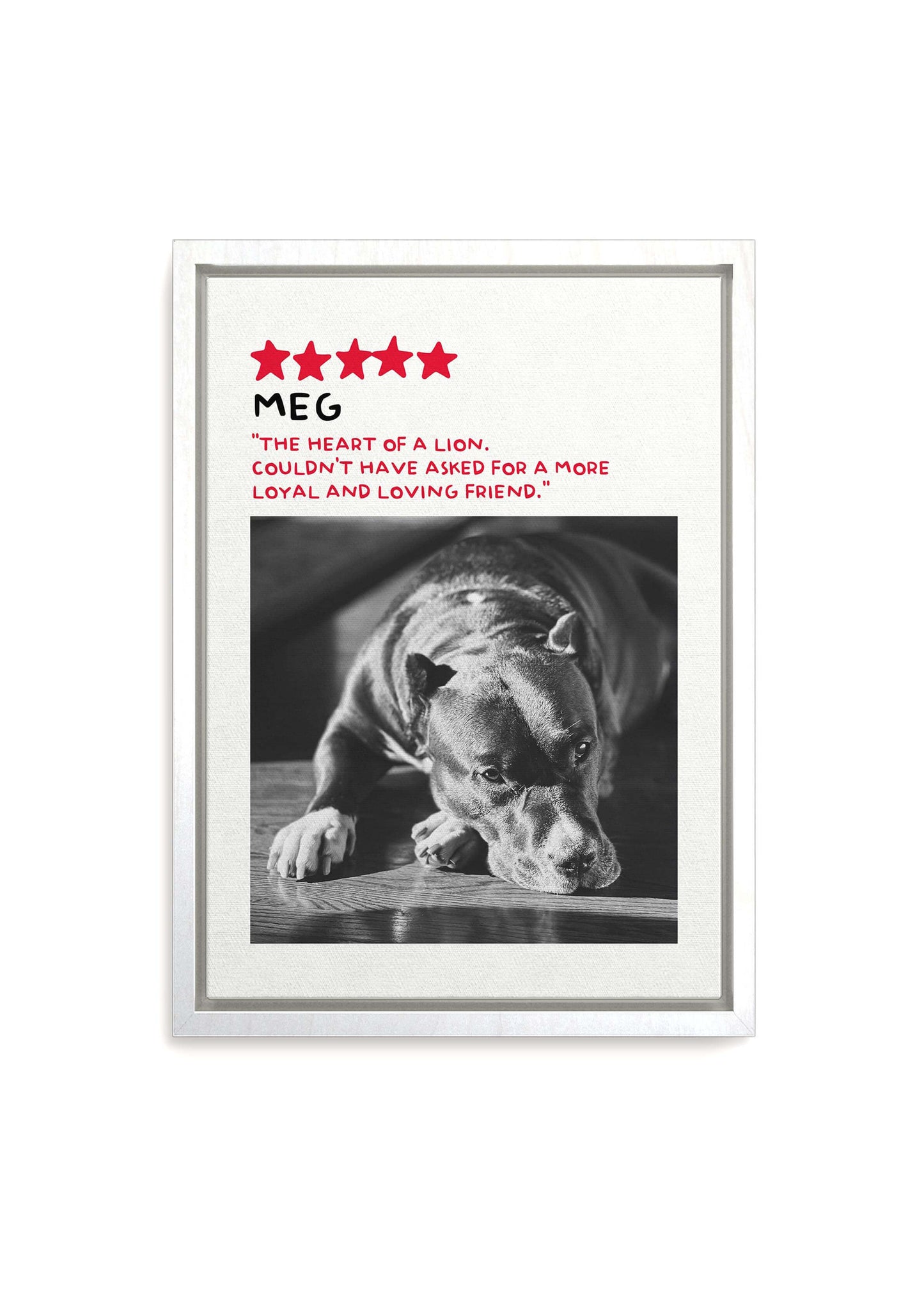 dog memorial art canvas in black and white on framed canvas for pet loss.