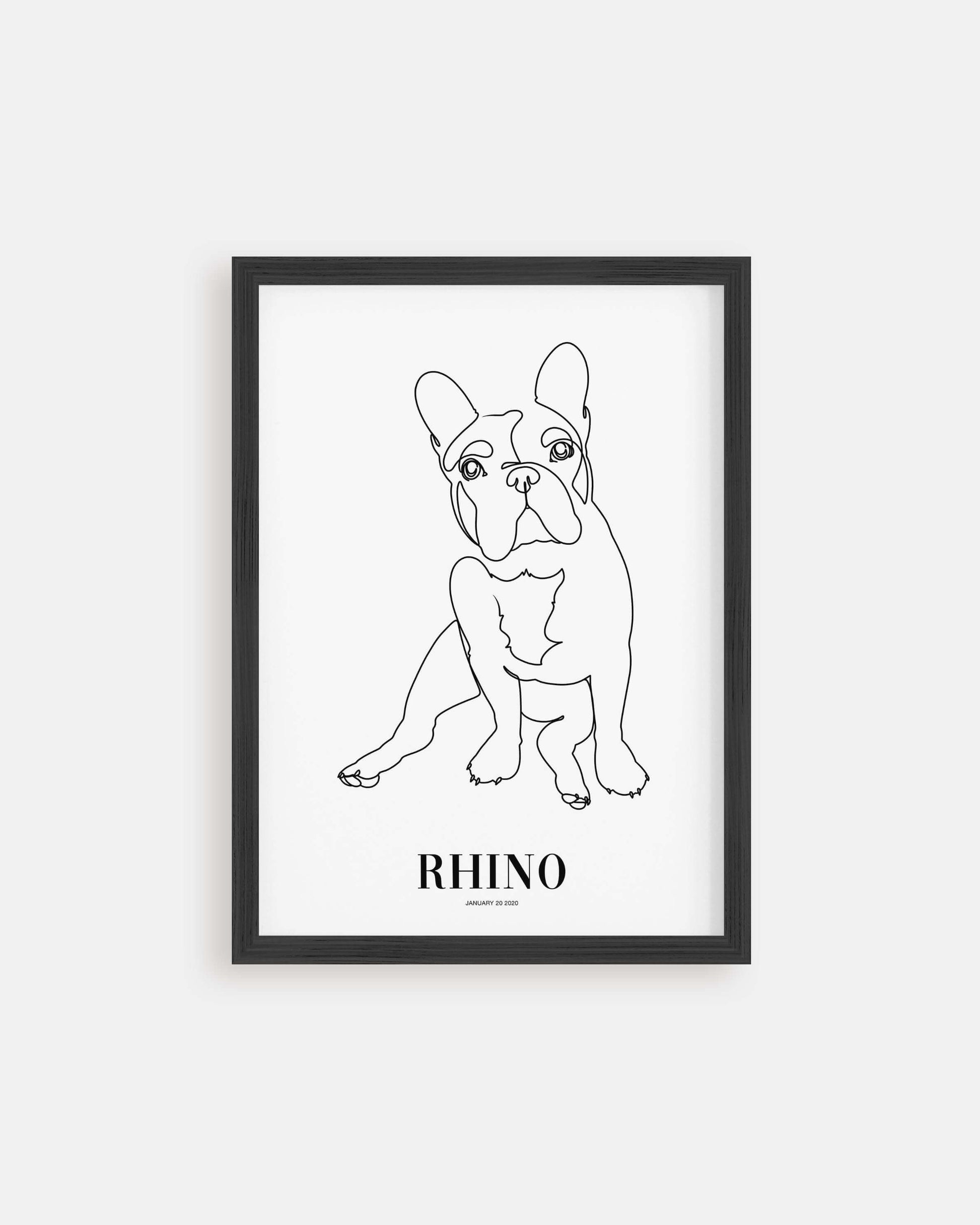 custom dog drawing line art in living room by vogue paws who specialize in personalized pet portraits for the home and gift ideas like pet memorial tribute art or dog mom and dog dad pet parent gift ideas.