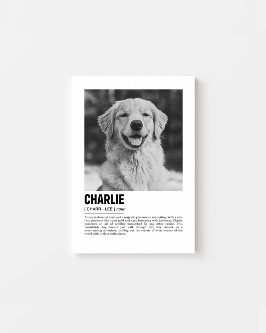 golden retriever dog photo printed onto canvas to make the perfect pet portrait gift idea for dog mom and dog dad pet parents made by vogue paws pet art on demand