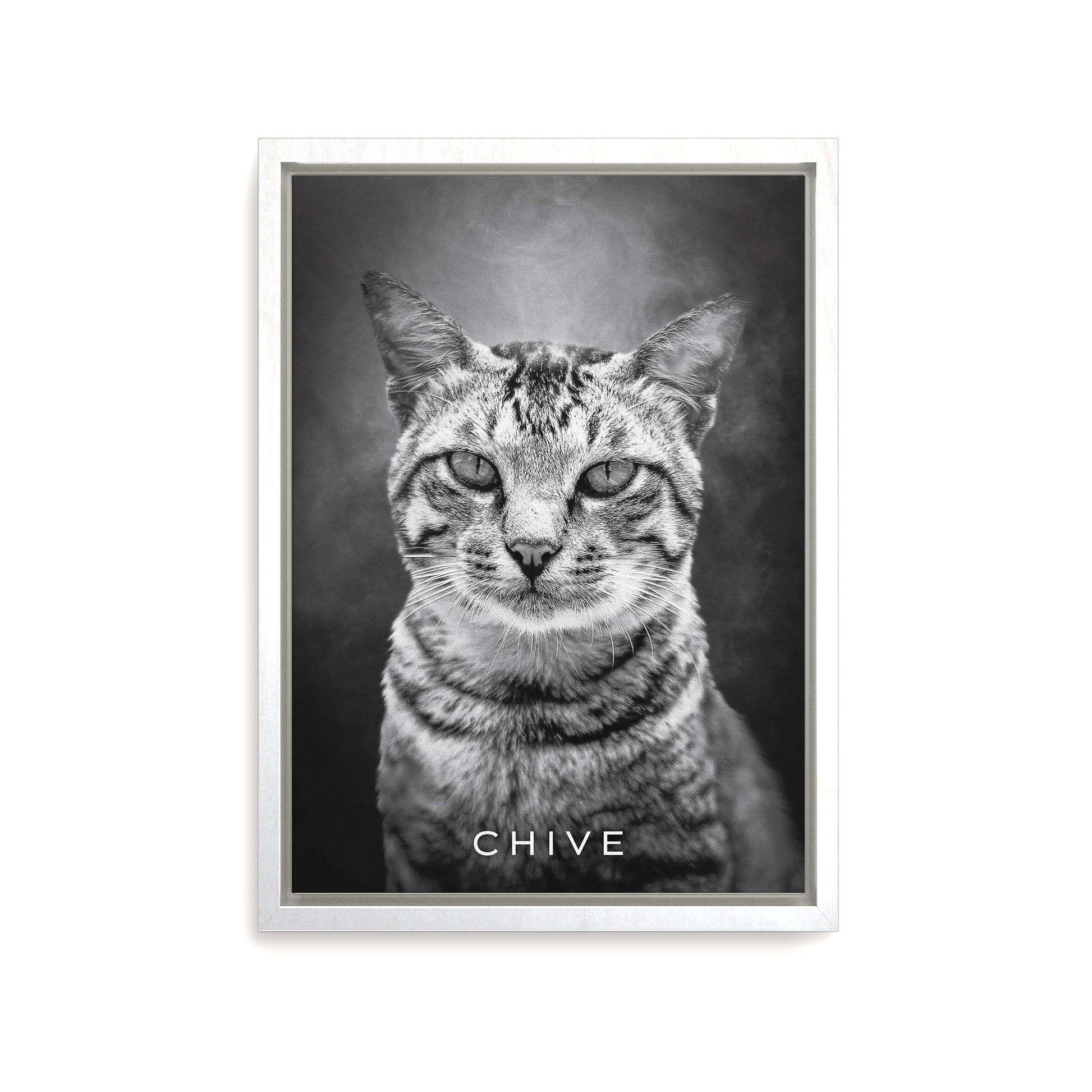 black and white personalized cat memorial gift canvas print