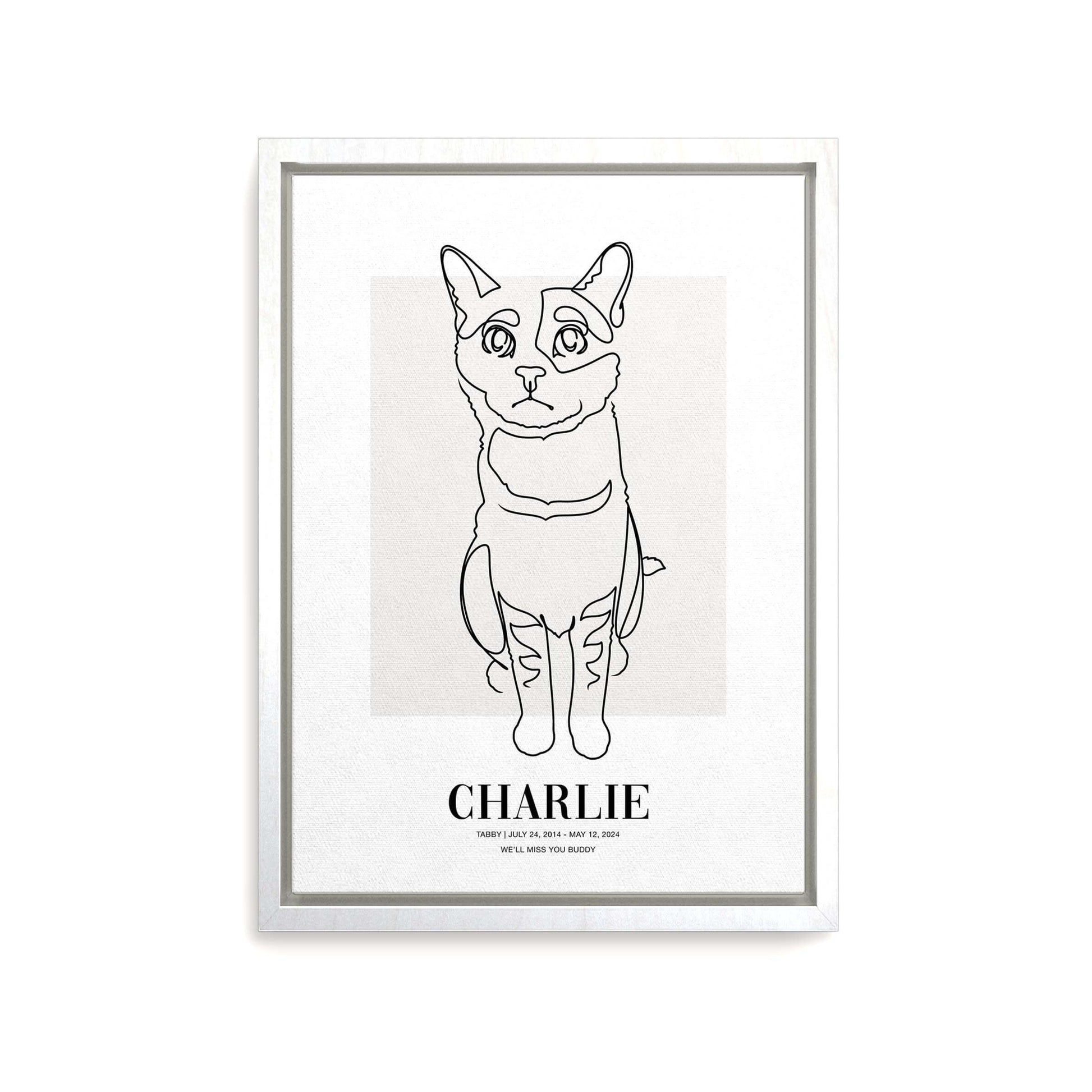 cat memorial line drawn pet art