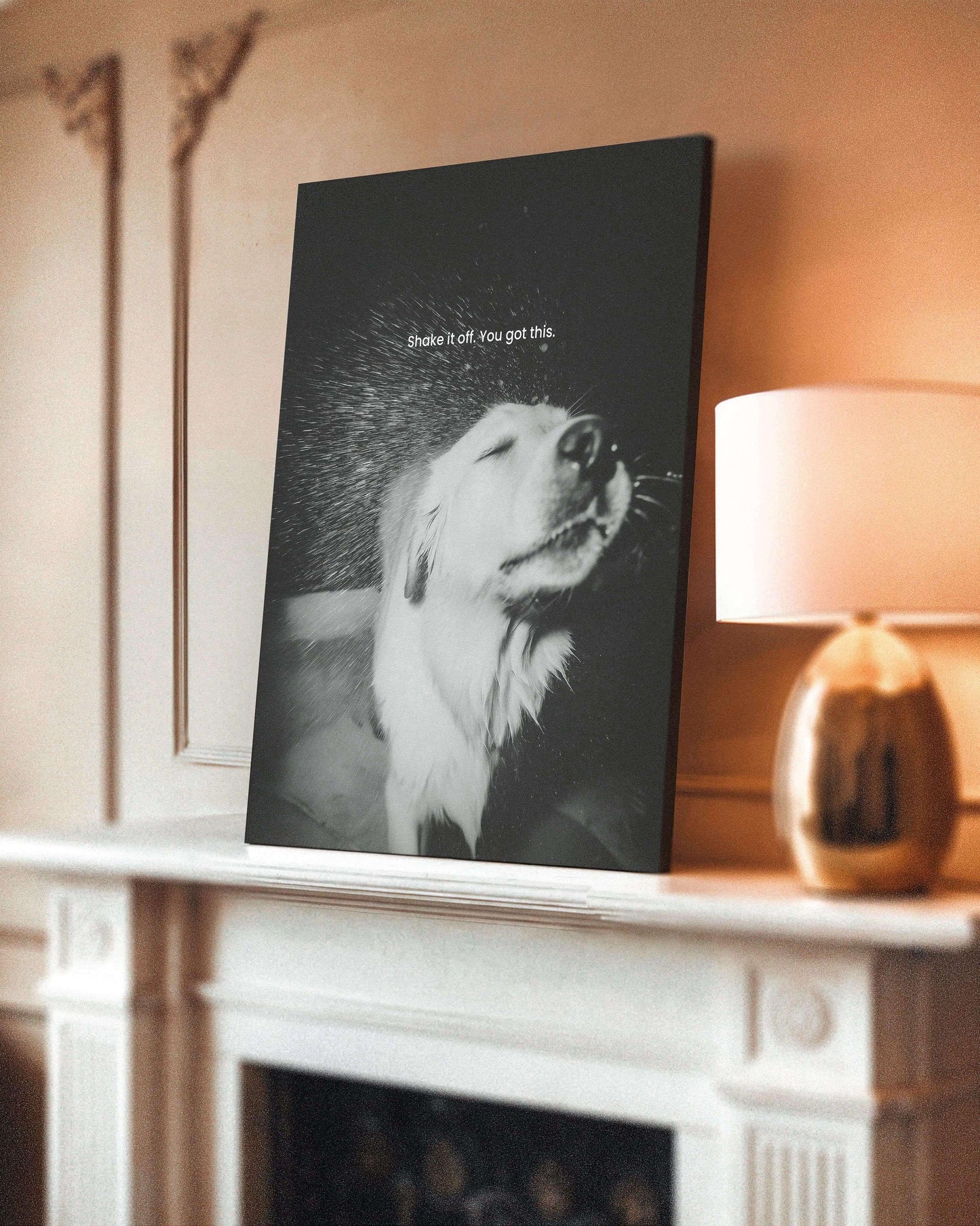 dog, dog art, dog mom, dog dad, gift for dog mom, gift for dog dad, golden retriever, golden retriever art, black and white art, dog wall art, inspirational dog quote, meaningful dog gift, pet lover gift, muddy dog, smiling dog, dog photography print, motivational dog poster, dog decor, dog lover wall art