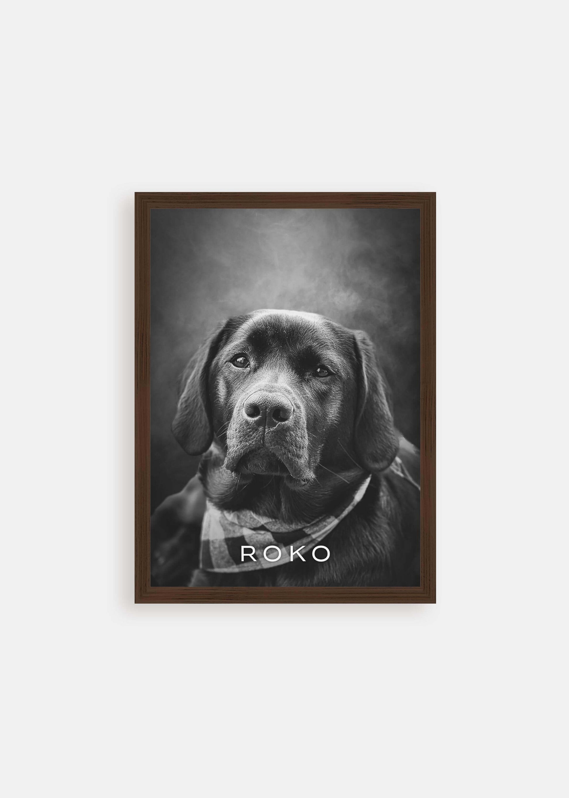 dog memorial black and white pet art portrait