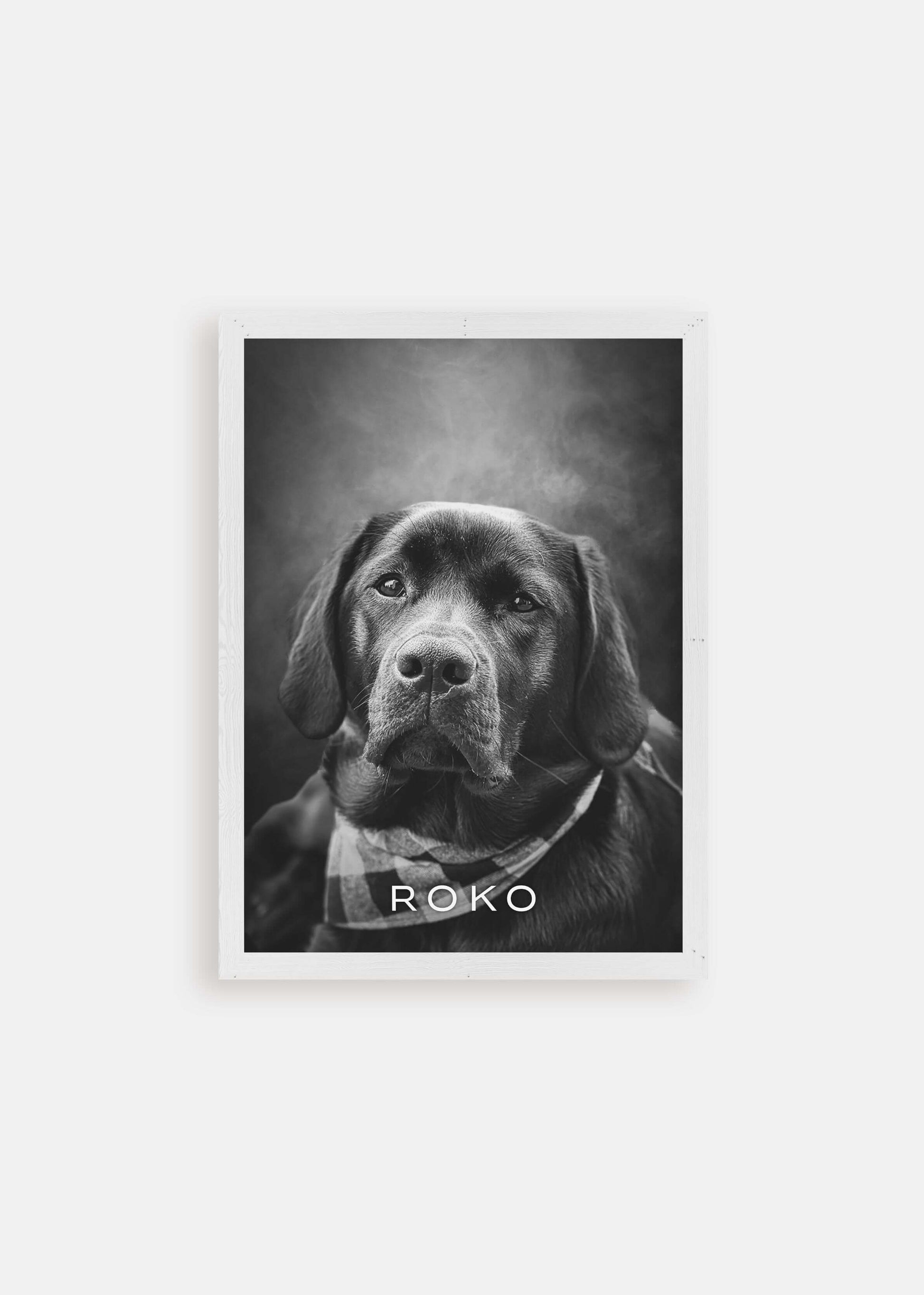 dog memorial black and white pet art portrait