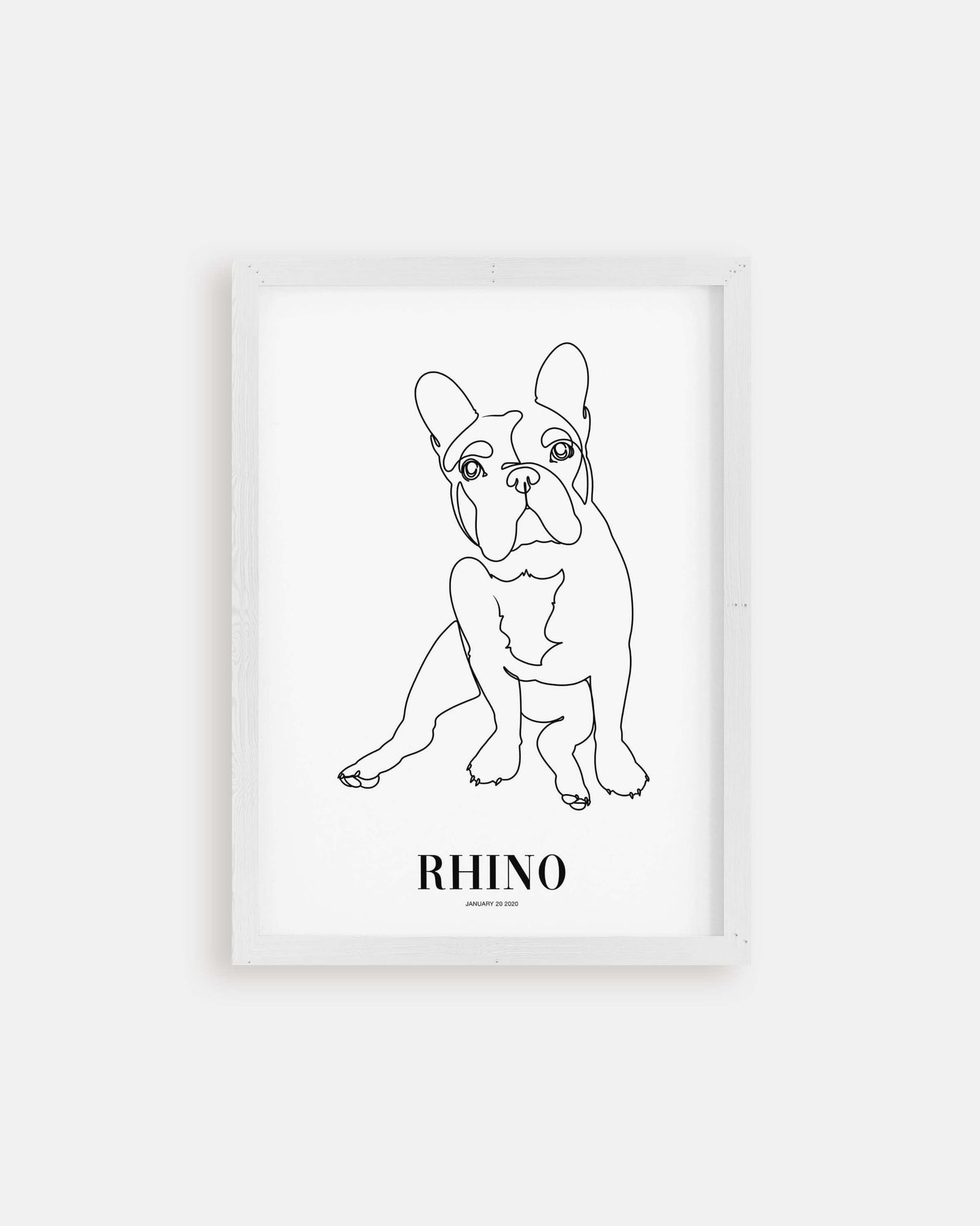 custom dog drawing line art in living room by vogue paws who specialize in personalized pet portraits for the home and gift ideas like pet memorial tribute art or dog mom and dog dad pet parent gift ideas.