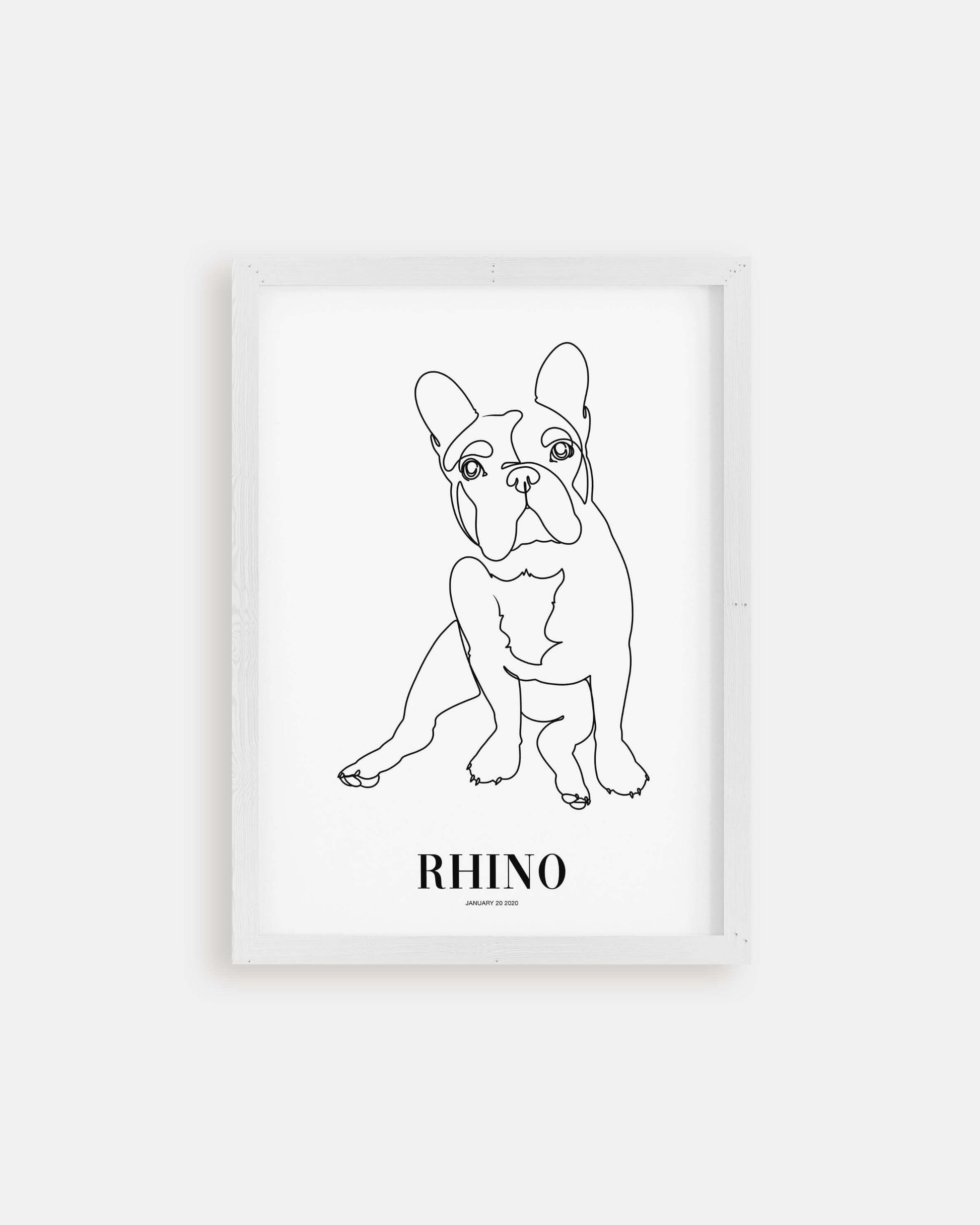 custom dog drawing line art in living room by vogue paws who specialize in personalized pet portraits for the home and gift ideas like pet memorial tribute art or dog mom and dog dad pet parent gift ideas.