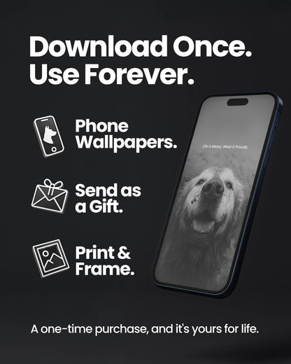 dog, dog art, dog mom, dog dad, gift for dog mom, gift for dog dad, golden retriever, golden retriever art, black and white art, dog wall art, inspirational dog quote, meaningful dog gift, pet lover gift, muddy dog, smiling dog, dog photography print, motivational dog poster, dog decor, dog lover wall art