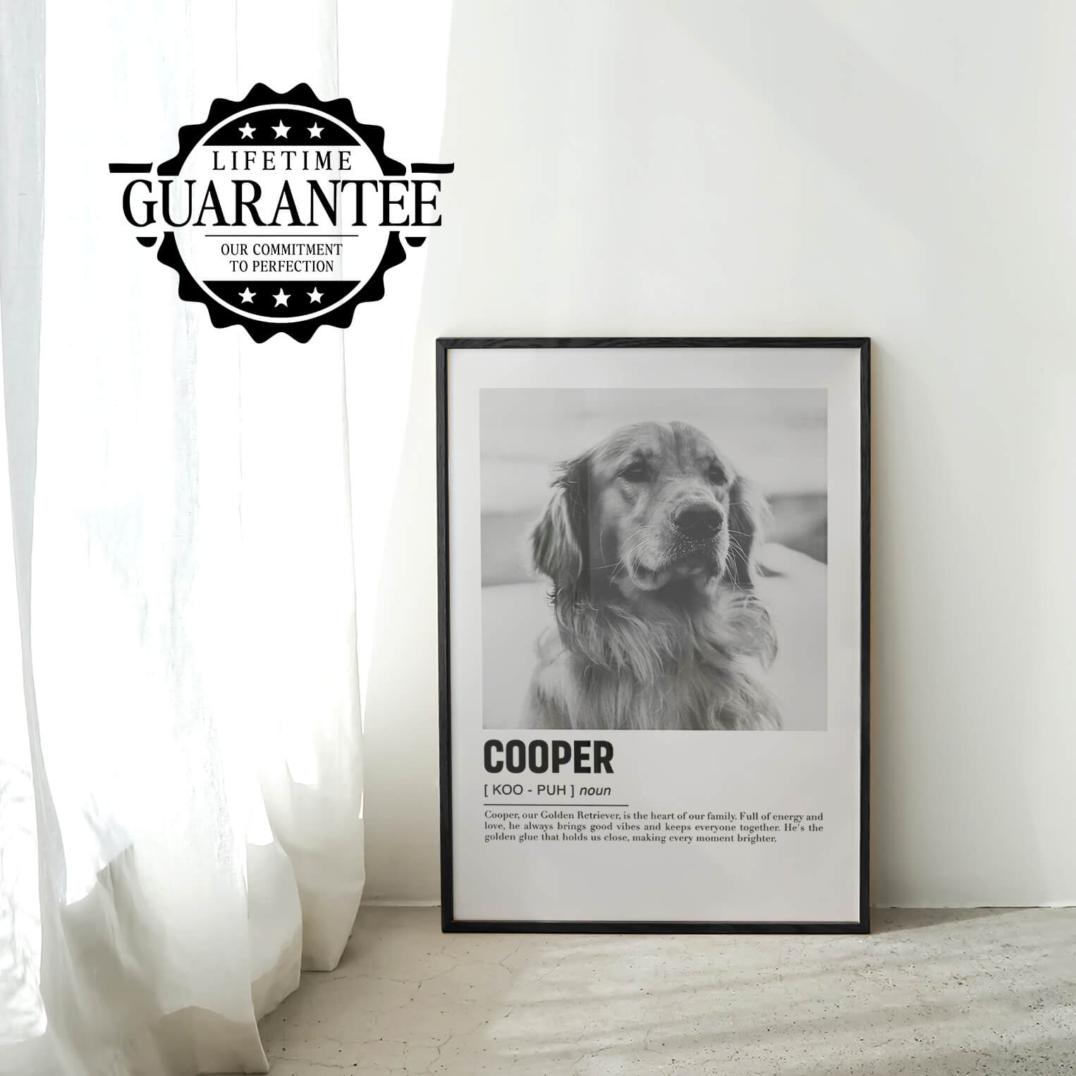 Pet memorial gifts and dog memorial ideas, including personalized framed posters to honor beloved pets. Perfect pet tribute art for celebrating cherished memories, these custom artworks make thoughtful gifts for pet parents, dog moms, and dads.