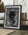 custom dog tribute photo gift, vogue paws personalized pet portrait, christmas gift ideas, dog mom and dog dad gift ideas, black and white photo art, dog, puppy.