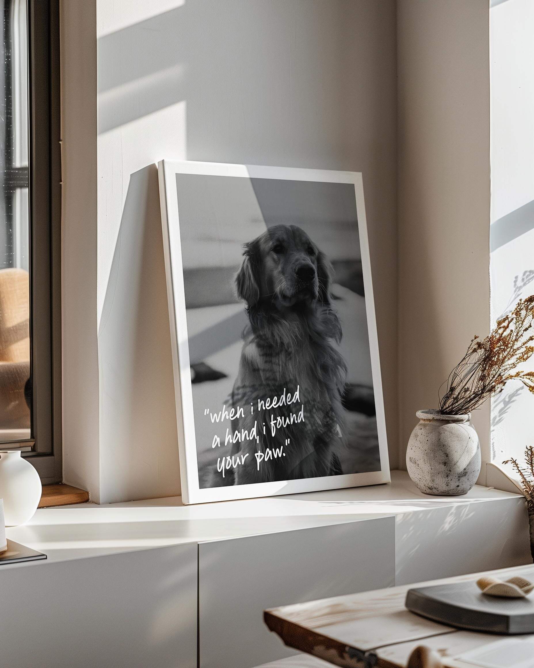 custom dog tribute photo gift, vogue paws personalized pet portrait, christmas gift ideas, dog mom and dog dad gift ideas, black and white photo art, dog, puppy.