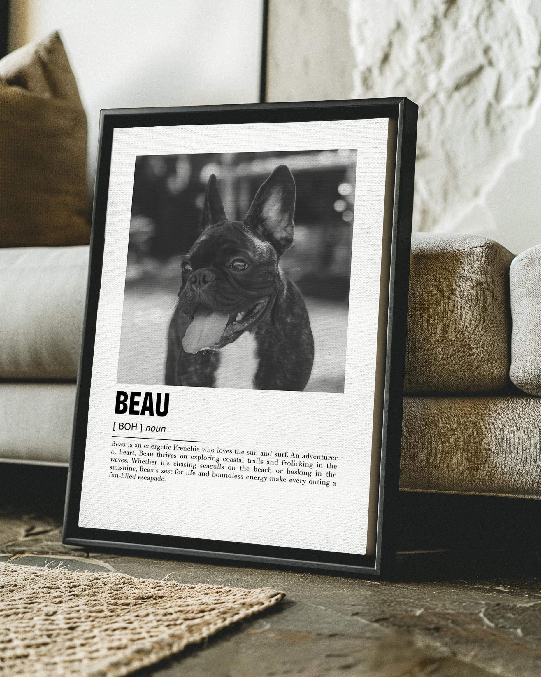 custom pet portrait of a french bulldog perfect gift idea for dog mom and dog dads